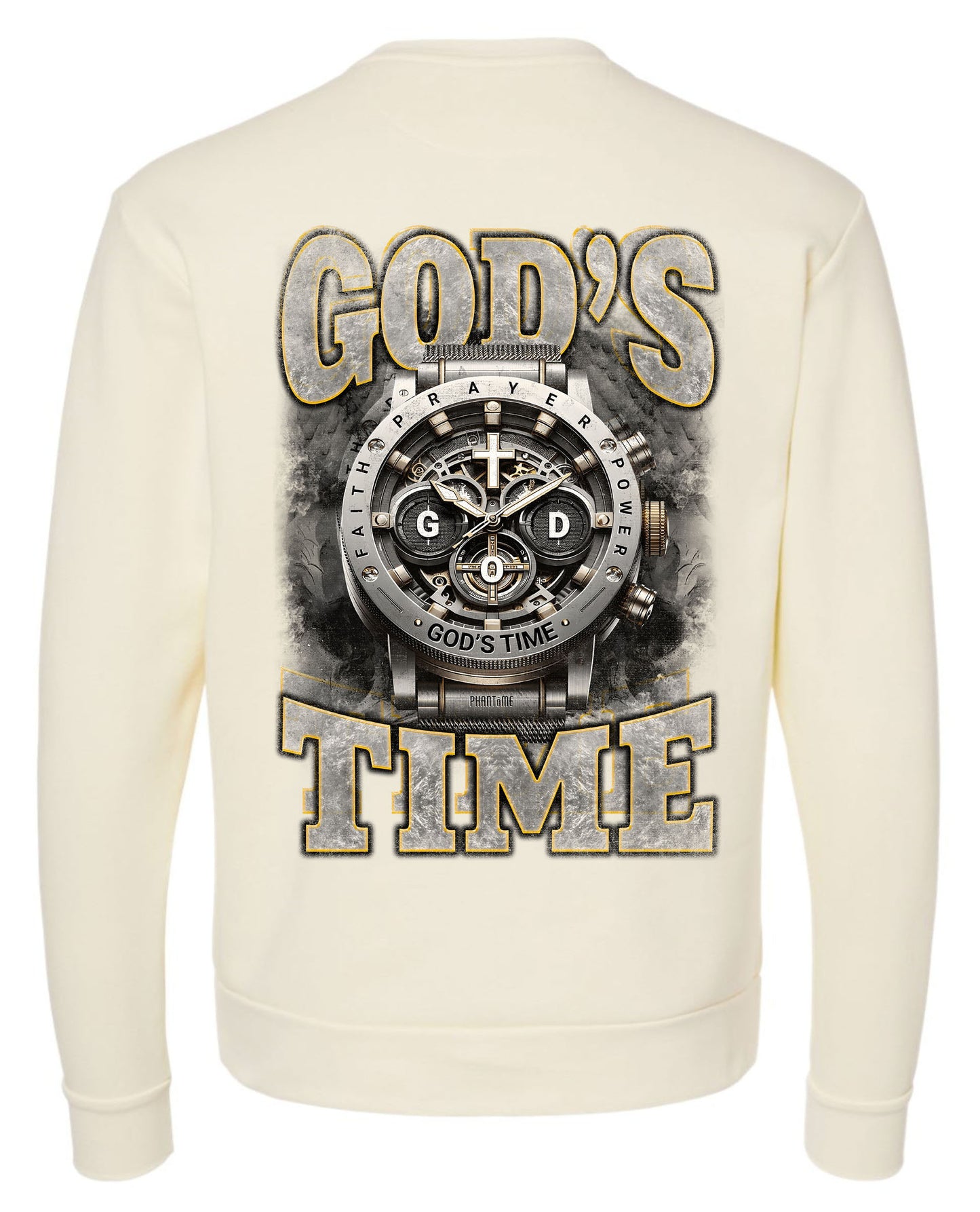"God's Time " Pocket Sweatshirt Natural